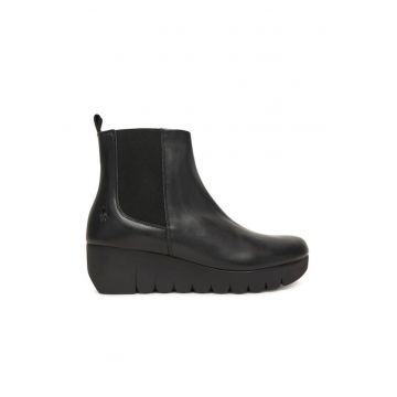 Botine dama P145177000 -  Piele naturala - Negru