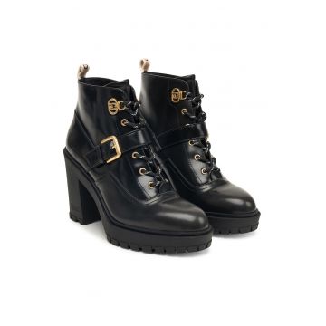 Botine dama -  piele naturala - negru 22222 SF5071 PX112