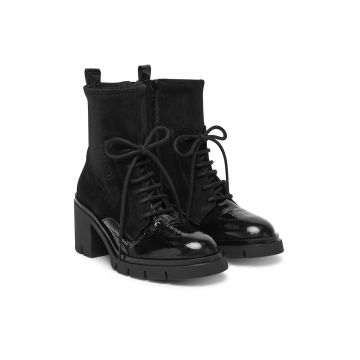 Botine dama -  piele naturala - negru C007 HI254281