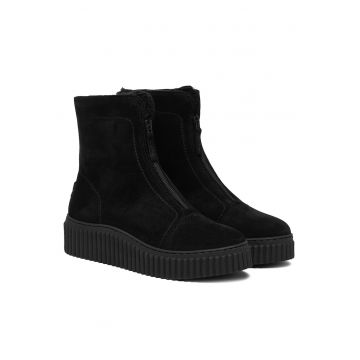 Botine dama SS2M3031 -  Negru - Piele naturala - Negru
