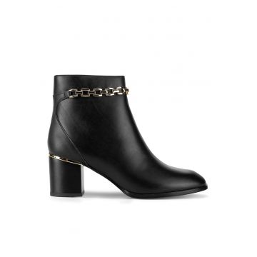 Botine de dama  din piele naturala - Negru