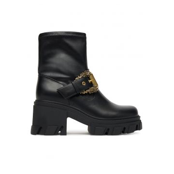 Botine femei -  piele ecologica - negru -