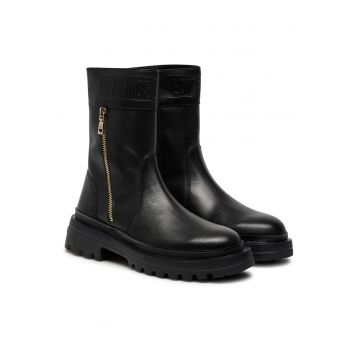 Botine femei -  piele ecologica - negru -
