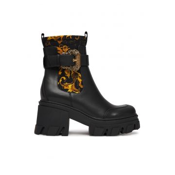 Botine femei -  piele ecologica - negru -
