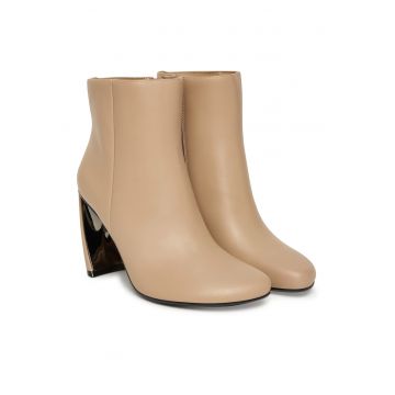 Botine femei -  piele naturala - bej -
