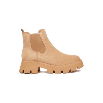 Botine femeie -  material textil - bej -