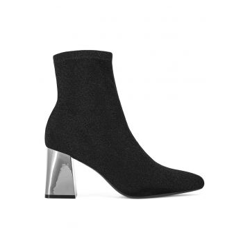 Botine femeie -  material textil - negru -