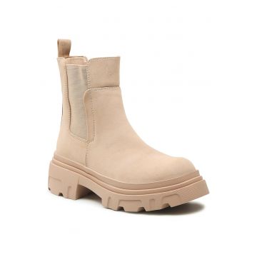 Botine femeie -  piele ecologica - bej - 38 EU -