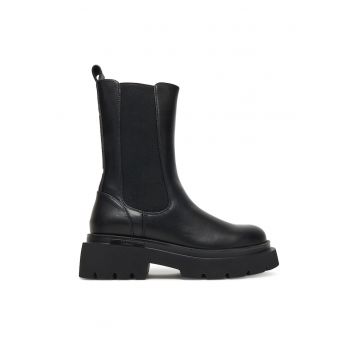 Botine femeie -  piele ecologica - negru -