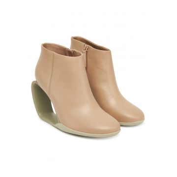 Botine femeie -  piele naturala - bej -
