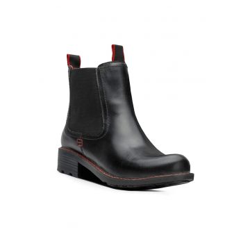 Botine femeie -  piele naturala - negru -
