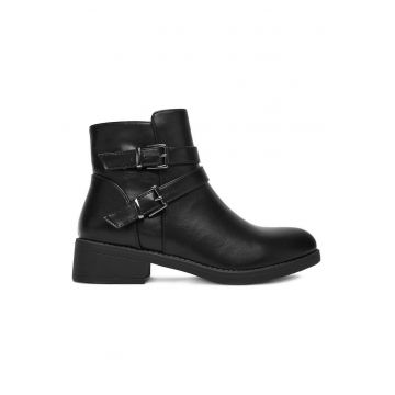 Botine femeie -  tesatura - negru -