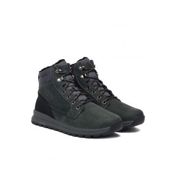 Ghete barbati -  piele naturala - captusite cu fleece - multicolor - Gri