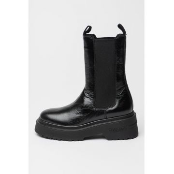 Ghete Chelsea din piele - Negru