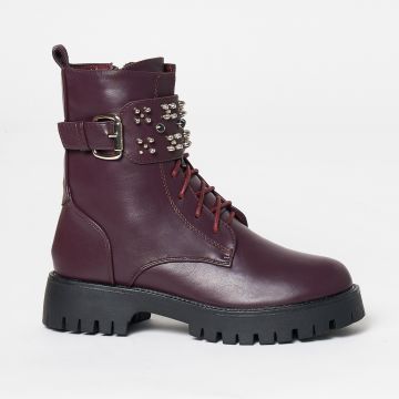 Ghete dama din Piele Ecologica CRL0631 Bordo