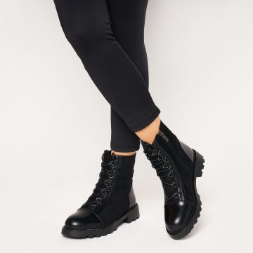 Ghete dama din Piele Ecologica + Piele Ecologica Intoarsa CRL0603 Negru