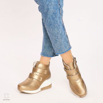 Ghete dama din Piele Naturala CRL0599 Aurii