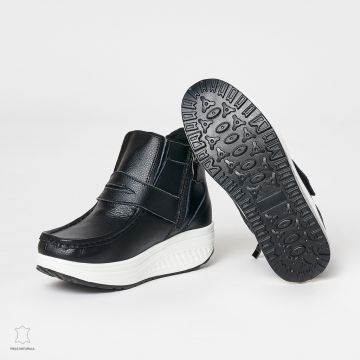 Ghete dama din Piele Naturala CRL0627 Negru