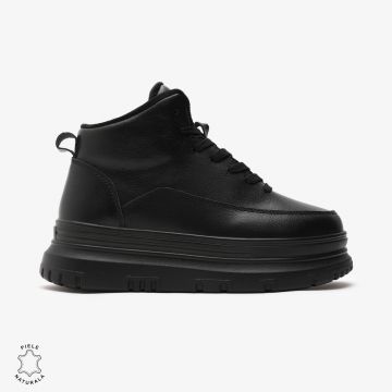 Ghete dama din Piele Naturala CRL0646 NEGRU