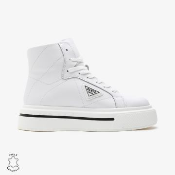 Ghete dama din Piele Naturala CRL0647 ALB