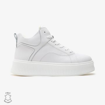 Ghete dama din Piele Naturala CRL0648 ALB