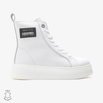 Ghete dama din Piele Naturala CRL0649 ALB