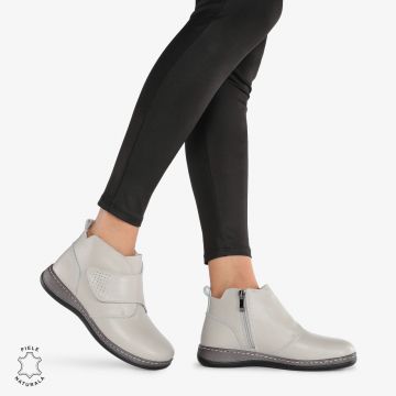 GHETE DAMA DIN PIELE NATURALA CRL0681 Gri