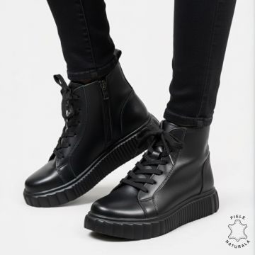 GHETE DAMA din PIELE Naturala cu design contemporan CRL1534NEGRU