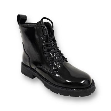 GHETE DAMA din PIELE NATURALA LUCIOASA CRL0896 CULOARE:NEGRU