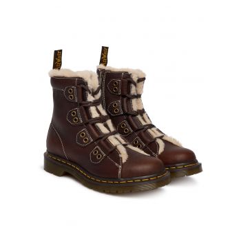 Ghete dama - Dr Martens - piele naturala - maro - material sintetic -