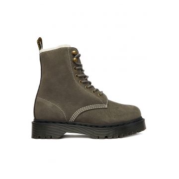 Ghete dama  Gunmetal - piele naturala - verde