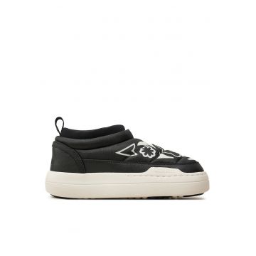 Ghete dama  Park Soft Flower 80D - negru - piele ecologica