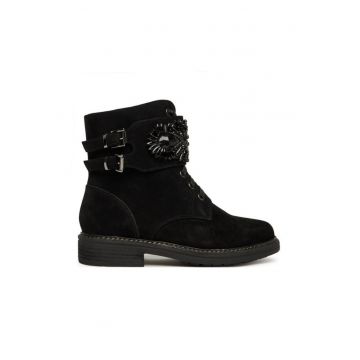Ghete dama  piele naturala - model I251004 - Negru