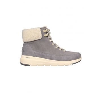 Ghete de piele intoarsa cu garnitura de blana shearling sintetica Glacial Ultra - Gri/Crem