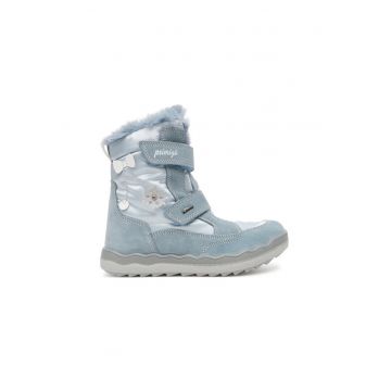Ghete de zapada pentru fete -  material textil - Albastru
