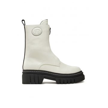 Ghete femeie -  piele naturala - alb -