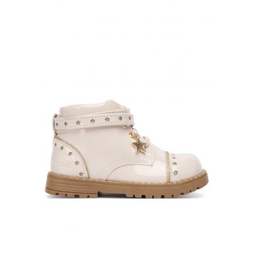 Ghete fete -  piele ecologica - crem/auriu