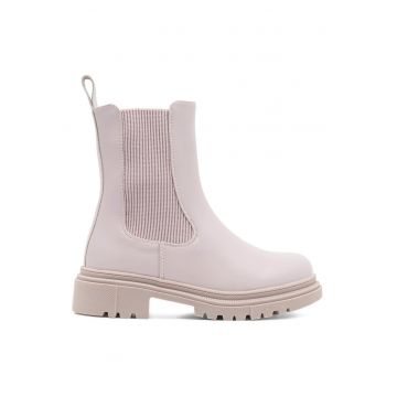 Ghete fete -  piele ecologica - roz - fermoar