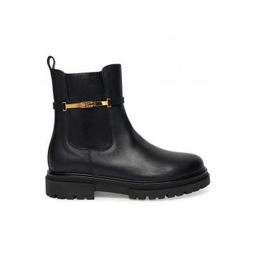 Ghete fete -  piele naturala - negru -