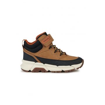 Ghete impermeabile cu inchidere velcro - Negru/Maro camel