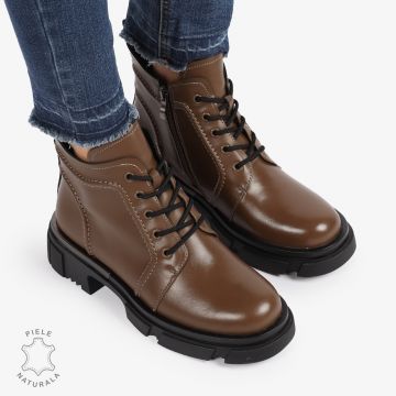 GHETE PIELE NATURALA MARO cu Varf rotund CRL1239