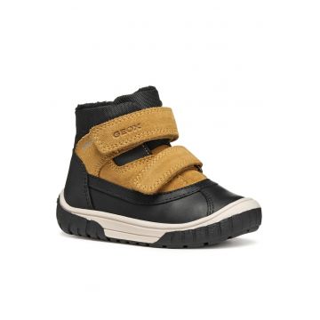 Ghete sport baieti -  piele naturala - negru/maro