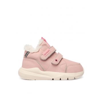 Ghete sport fete -  piele ecologica - roz/alb -