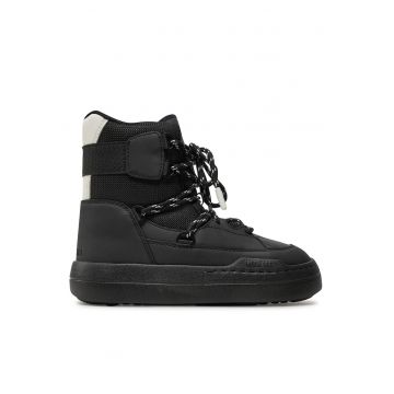 Ghete unisex  Black Park - piele ecologica - negru