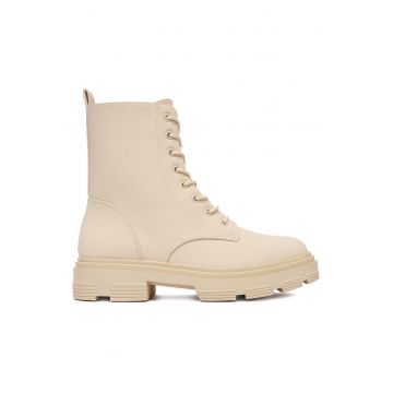 Pantofi femeie -  material textil - bej -