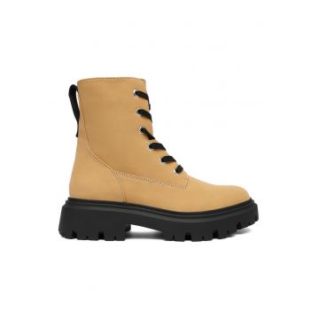 Pantofi pentru femei -  material textil - maro -