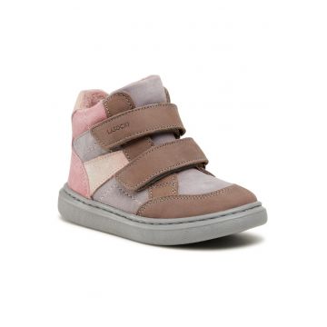 Botine copii -  piele naturala - violet - sistem inchidere Velcro - Violet