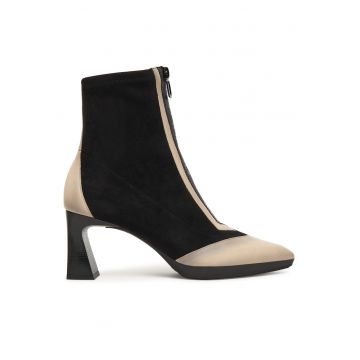 Botine dama BHI254186 -  Piele naturala - Negru/Crem