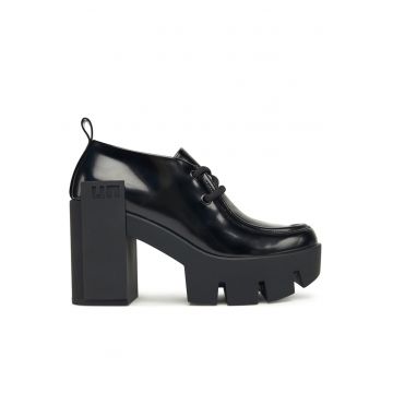 Botine dama  Black Grip Moc Mid - piele naturala - negru