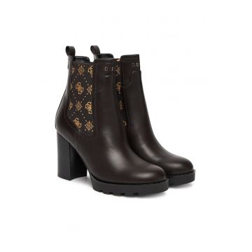 Botine dama ELE10 -  Piele ecologica - Maro
